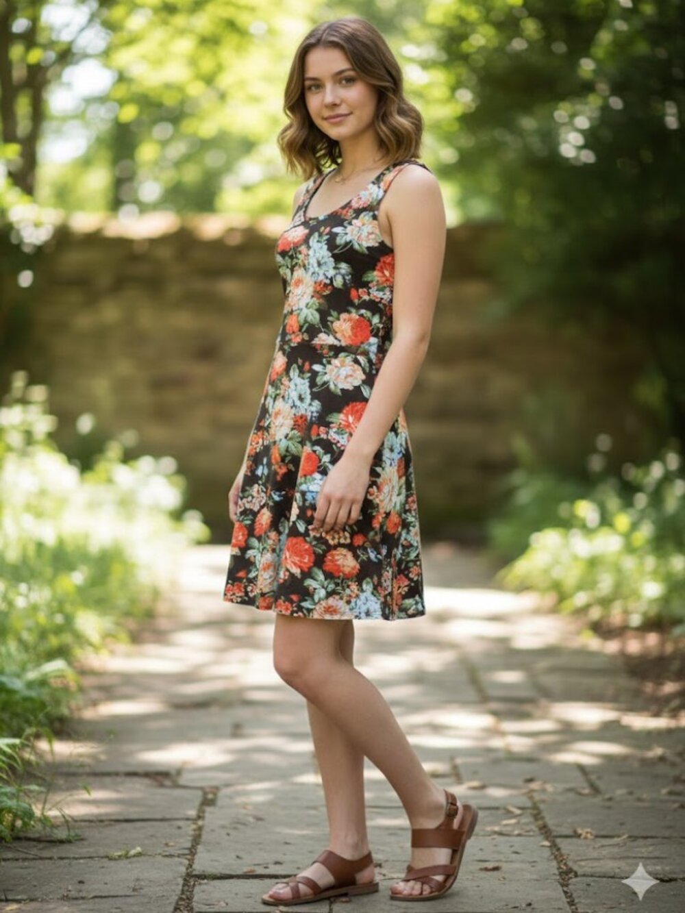 Tomsware Floral Fit & Flare Mini Dress Small NWT